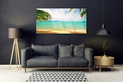 Pintura acrílica Paisagem de praia e mar