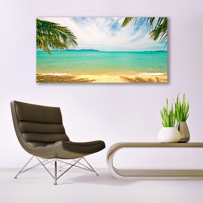 Pintura acrílica Paisagem de praia e mar