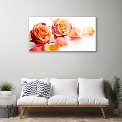 Pintura acrílica Planta de flores rosas