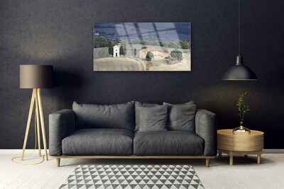 Pintura acrílica Paisagem de árvores de prado