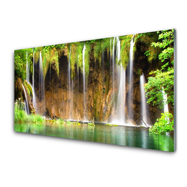 Quadro acrílico Cachoeira Lago Natureza