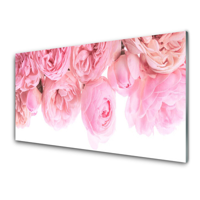 Pintura acrílica Planta de flores rosas