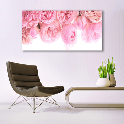 Pintura acrílica Planta de flores rosas