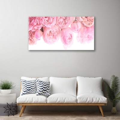 Pintura acrílica Planta de flores rosas