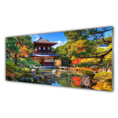 Pintura acrílica Paisagem de jardim do Japão