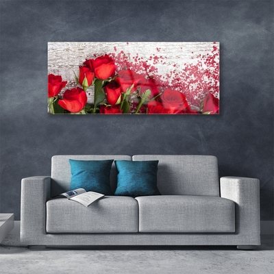Pintura acrílica Planta de flores rosas