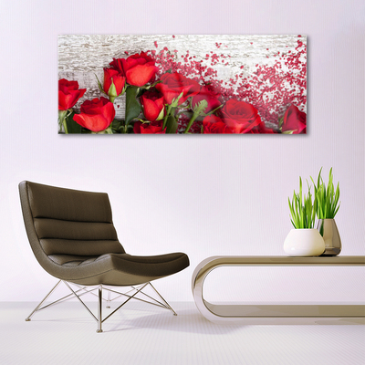 Pintura acrílica Planta de flores rosas