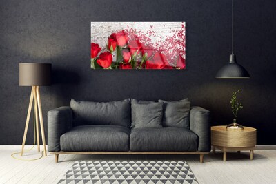 Pintura acrílica Planta de flores rosas