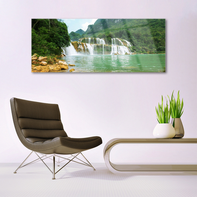 Quadro acrílico Paisagem de cachoeira de floresta