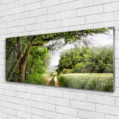 Pintura acrílica Caminho da Natureza das Árvores