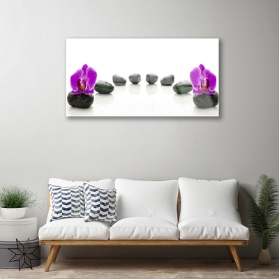 Pintura acrílica Orquídeas de flores Seixos