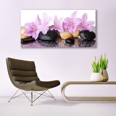 Quadro acrílico Flor de lírio rosa