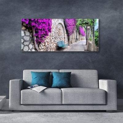 Quadro acrílico Flores de banco de beco