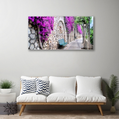 Quadro acrílico Flores de banco de beco