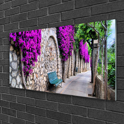 Quadro acrílico Flores de banco de beco