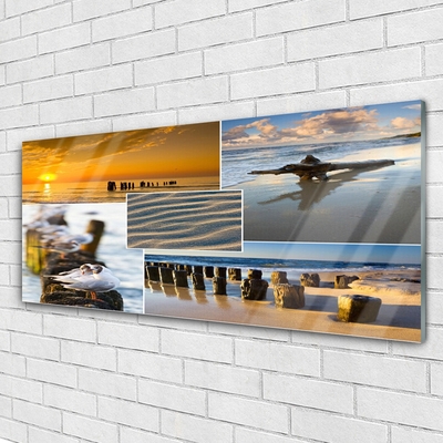 Quadro acrílico Paisagem da Praia do Oceano