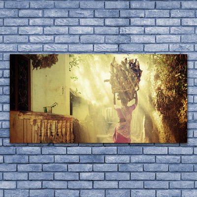 Quadro acrílico Mulher Homem Madeira