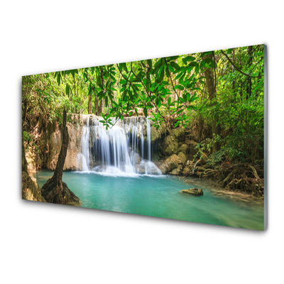 Quadro acrílico Cachoeira Lago Floresta Natureza