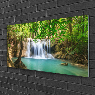 Quadro acrílico Cachoeira Lago Floresta Natureza
