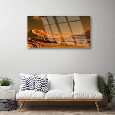 Pintura acrílica Paisagem Espacial do Deserto