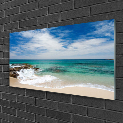 Quadro acrílico Paisagem de praia e mar