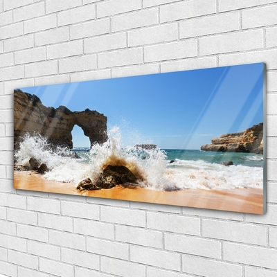 Quadro acrílico Praia Mar Ondas Paisagem