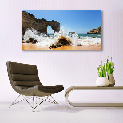 Quadro acrílico Praia Mar Ondas Paisagem