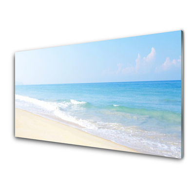 Pintura acrílica Paisagem de praia e mar