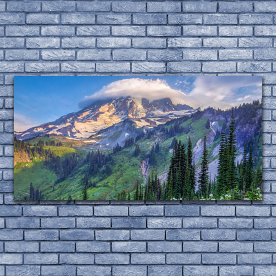 Pintura acrílica Paisagem de floresta de montanha Natureza