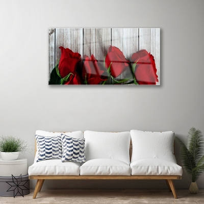 Quadro acrílico Planta de flores rosas