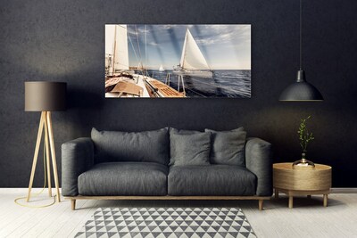 Pintura acrílica Paisagem Marinha de Barcos