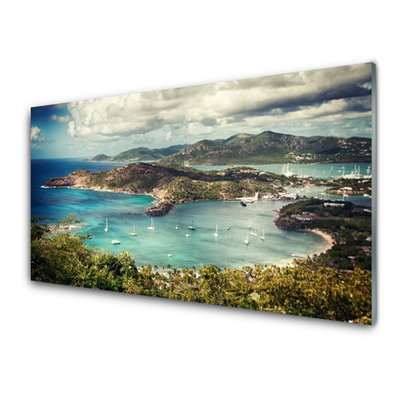 Quadro acrílico Paisagem da Baía dos Barcos