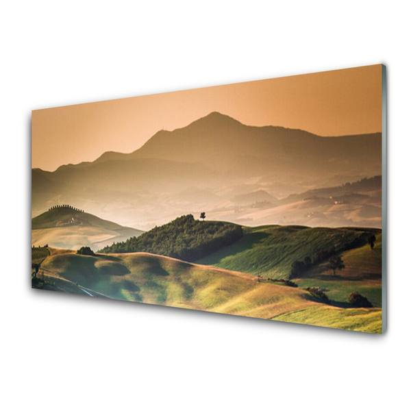 Quadro acrílico Paisagem de campo de montanhas