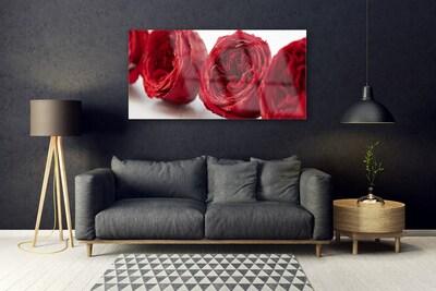 Pintura acrílica Planta de flores rosas