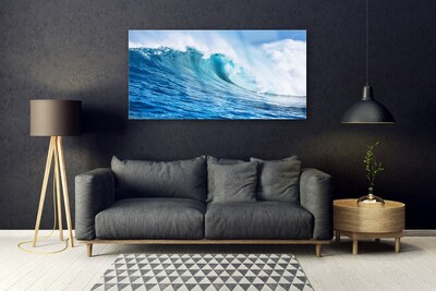 Quadro acrílico Ondas Mar Céu Nuvens