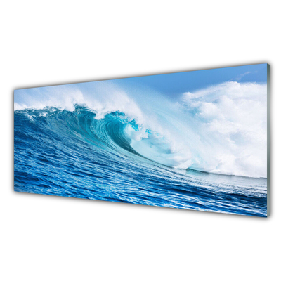 Quadro acrílico Ondas Mar Céu Nuvens