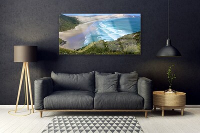 Pintura acrílica Paisagem de praia e mar