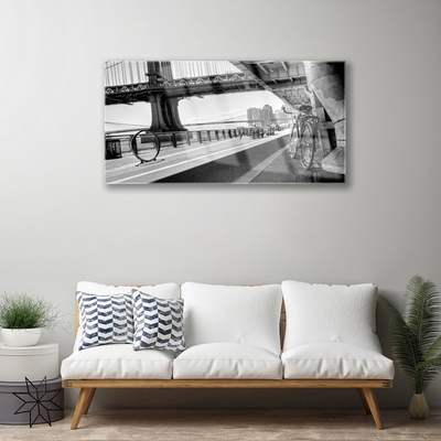 Quadro acrílico Arquitetura de bicicleta de ponte