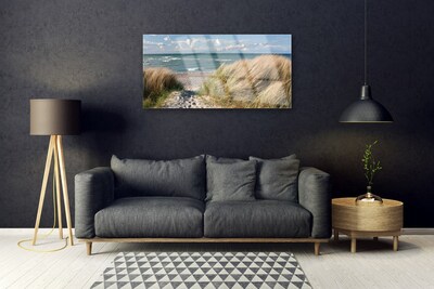 Pintura acrílica Paisagem de ervas marinhas de praia