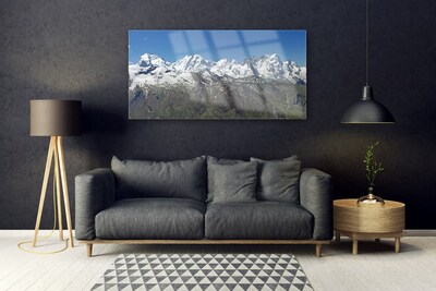 Quadro acrílico Paisagem de montanhas e neve