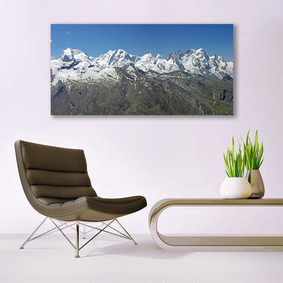 Quadro acrílico Paisagem de montanhas e neve