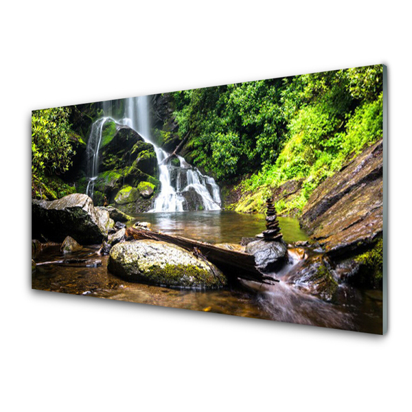 Pintura acrílica Cachoeira Floresta Natureza Riacho