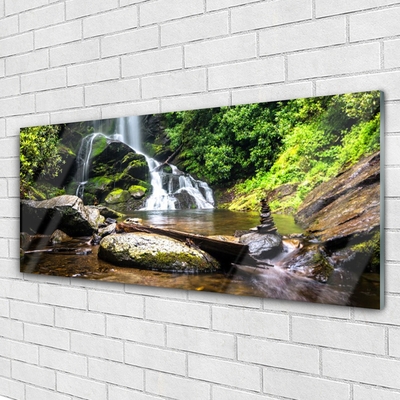 Pintura acrílica Cachoeira Floresta Natureza Riacho