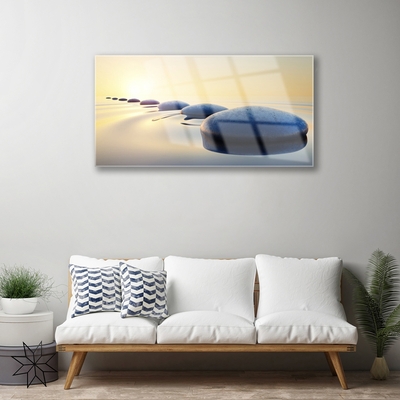 Pintura acrílica Pedras na água do spa