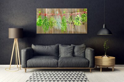 Quadro acrílico Folhas de ervas secas da natureza