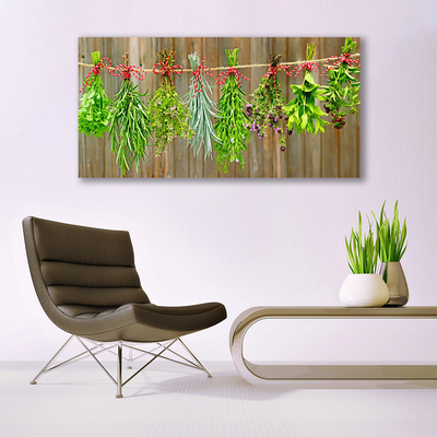 Quadro acrílico Folhas de ervas secas da natureza