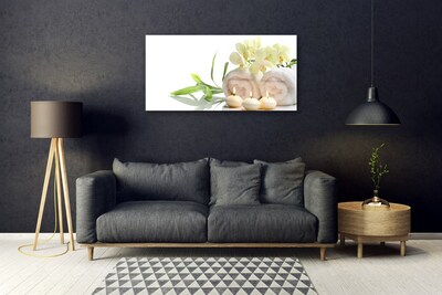 Quadro acrílico Toalhas de Spa Velas Orquídea