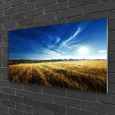 Pintura acrílica Campo Grão Sol Paisagem