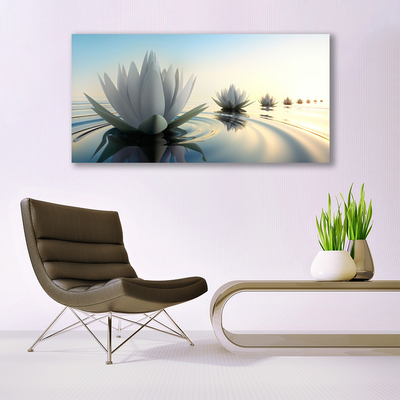 Quadro acrílico Nenúfares Flores Lagoa