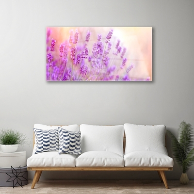 Quadro acrílico Girassóis de campo de lavanda